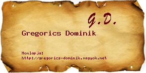 Gregorics Dominik névjegykártya